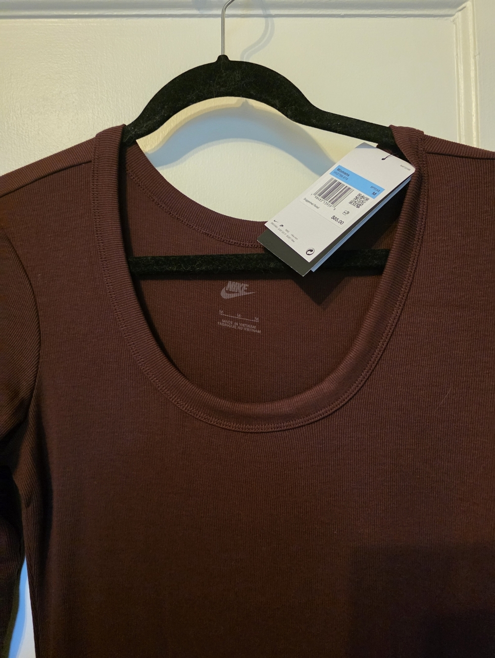 Nike Sportswear Chill Knit Ribbed Long Sleeve Midi Dress NWT Med Burgundy Crush - Picture 12 of 14